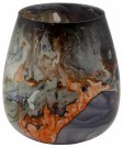 Lysglass Vase Abstrakt Farget Marmor 14cm thumbnail