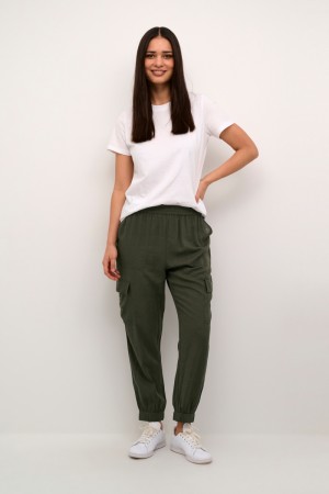 Kaffe Milia Cropped Pants Forest Night