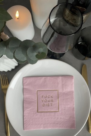 Norway Designstudio Serviett Lunsj - Fuck Your Diet Rosa