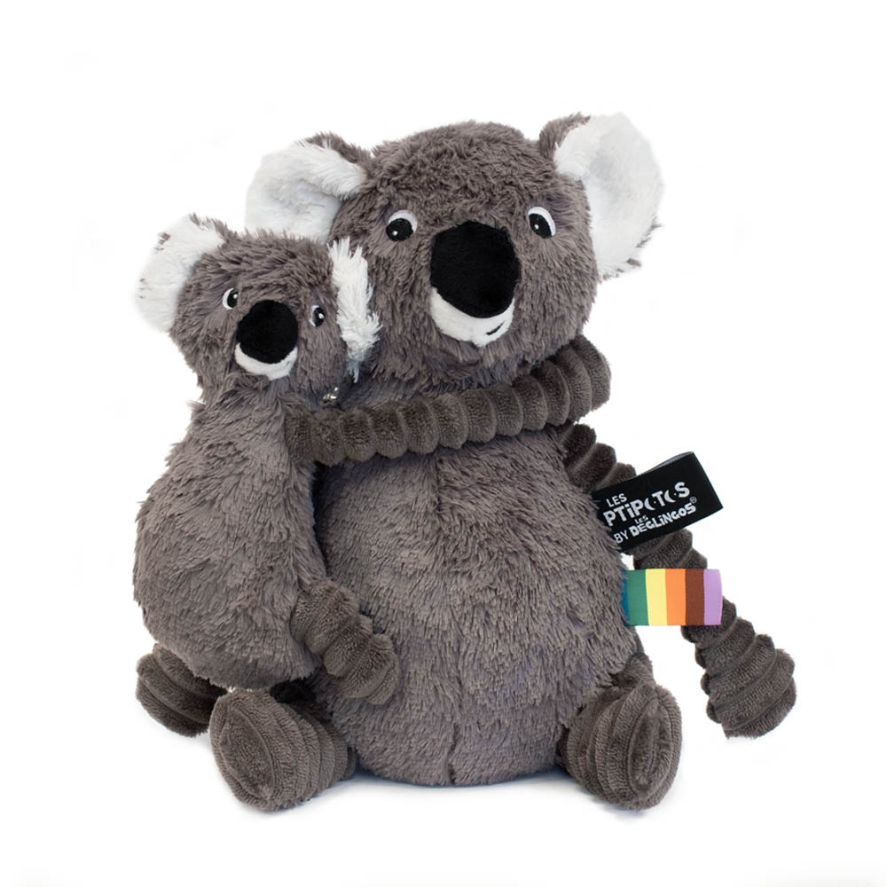 Les deglingos koala grå med baby - er den perfekte gaven. Denne søte og myke koalaen med en babykoala rundt halsen er både søt og unik. 

