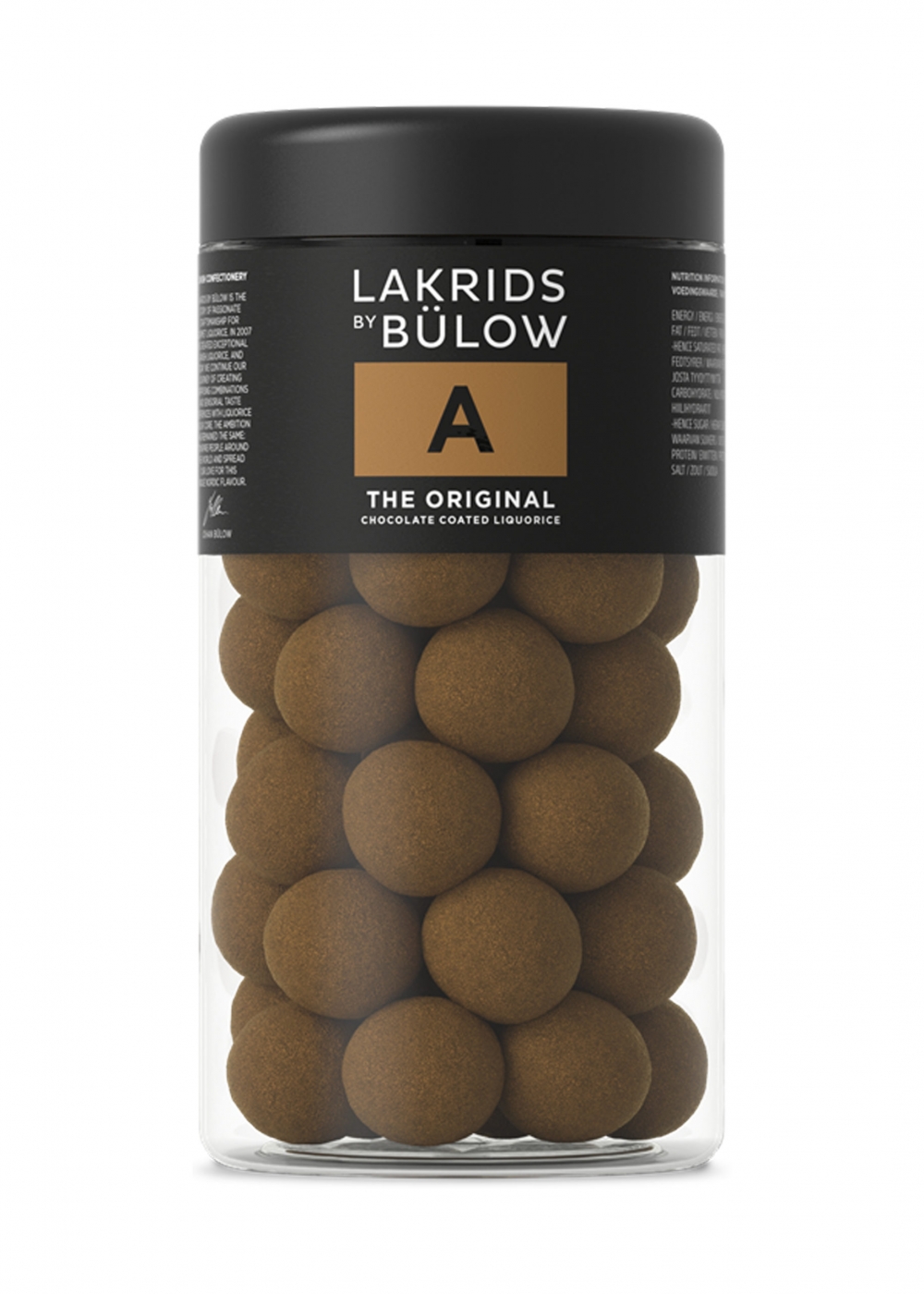 Lakrids A var det aller første produktet Johan Bülow utviklet, da han fikk ideen om å drasjere lakris i sjokolade. Til tross for skepsis til ideen så det populære produktet Lakrids A snart dagens lys. Kombinasjonen av søt lakris, nøye utvalgt premium melk