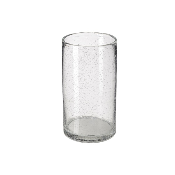 Flott lyslykt eller vase fra Bruka Design med tykt, boblende glass. 
Måler 25x14cm.