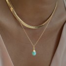 Timi Of Sweeden Gold Dipped Amazonite Necklace thumbnail