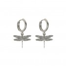 Timi Of Sweeden Dragonfly Small Hoop Earrings Silver  thumbnail
