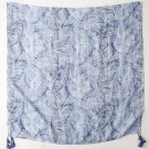 Ella & Pia Sunniva Leaf Tassel Viscose Scarf 90x180cm White/blue thumbnail