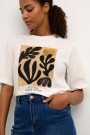 Kaffe Cate T-shirt Chalk/black Print  thumbnail