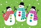 Caspari Julekort Pom Pom Snowmen thumbnail