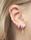 Ella & Pia Enamel Earrings Orange 18k Gold thumbnail