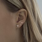 Timi Of Sweeden Minimalistic Crytal Trio Stud Earrings Gold  thumbnail