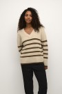 Kaffe Rina Knit Pullover Sand/soft Stripes  thumbnail