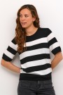 Kaffe Lizza Striped Knit Black/chalk Bold  thumbnail