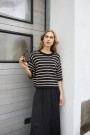 Kaffe Ysabel Knit Pullover Black Antique White Stripe  thumbnail