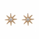 Timi Of Sweeden Crystal Star Stud Earrings Gold thumbnail