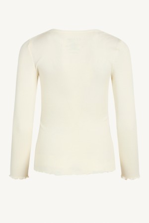 Claire Woman Amber T-shirt Ls Wool/silk Ivory