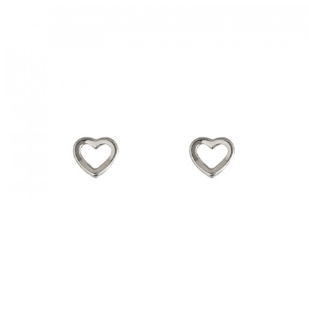 Timi Of Sweeden Heart Outline Earrings Silver