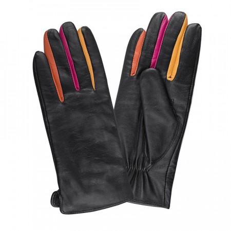 Hansker Ladies Glove Contrast Color Black/multicolor 07.5