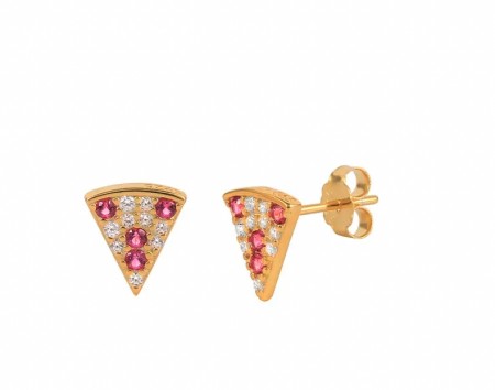 Ella & Pia Pizza Earrings 18k Gold
