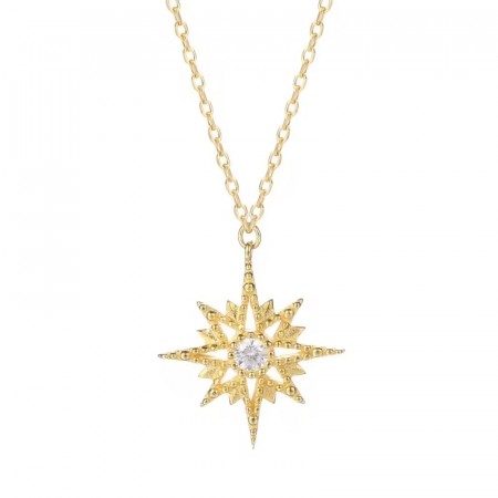 Ella & Pia Northern Star Necklace 18k Gold White