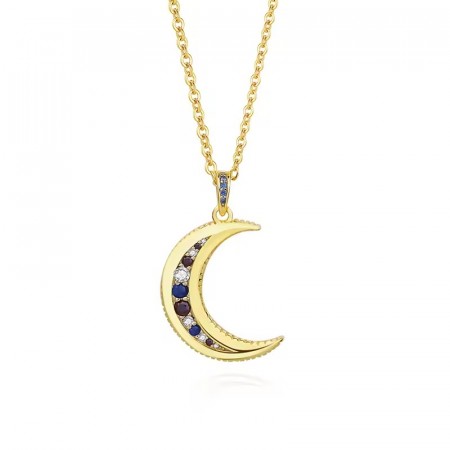 Ella & Pia To The Moon Necklace 18k Gold Mix