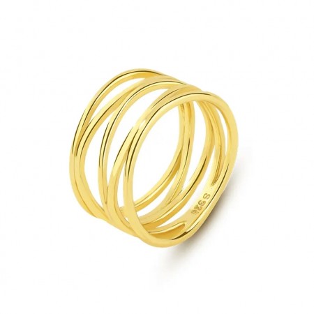 Ella & Pia Hollow Ring 18k Gold Size 7