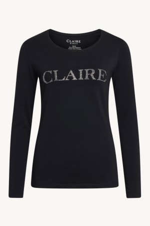Claire Woman Aileen Basis T-shirt M Logo Ls Black