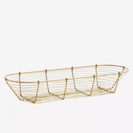 Madam Stoltz Oval Iron Wire Basket Antikk Gull