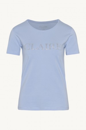 Claire Woman Alanis T-shirt m. logo Light Blue