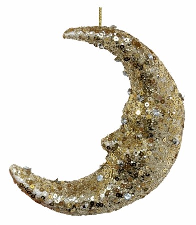 Shishi - Måne Ornament Gull/glitter 13cm