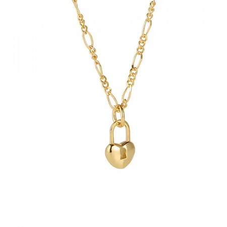 Ella & Pia Lock Heart Necklace 18k Gold