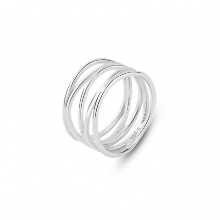 Ella & Pia Hollow Ring 925 Silver Size 8 