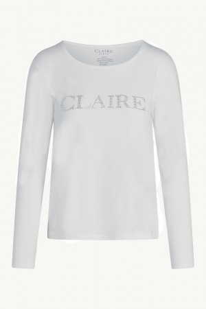 Claire Woman Aileen Basis T-shirt M Logo Ls White