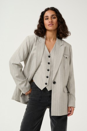 Kaffe Kaysa Blazer Grey Pinstripe