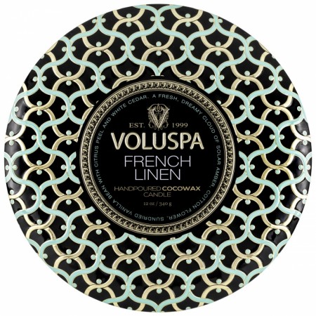 Voluspa 3-wick Tin Candle 40t French Linen