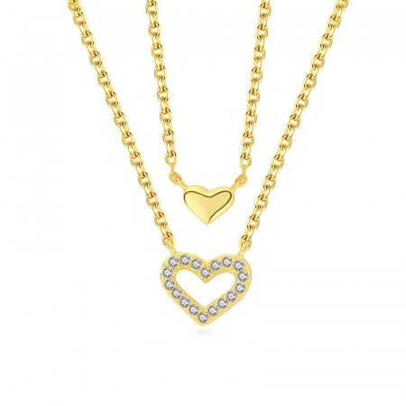 Ella & Pia Heartie Double Necklace 18k Gold