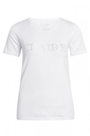 Claire Woman Alanus T-shirt m. Logo Off-white 
