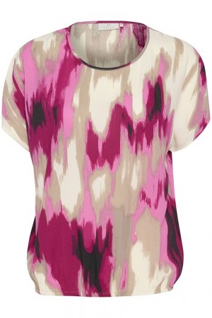 Kaffe Beathe Stanley Blouse Pink Abstract Print