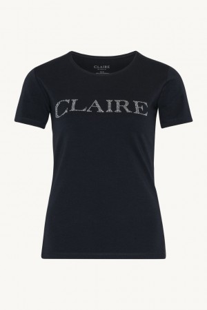 Claire Woman Alanis T-shirt m. Logo Navy