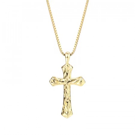 Ella & Pia Cross Hammered Necklace 18k Gold