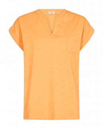 Freequent Viva V Ss Pocket Basic T-skjorte Blazing Orange