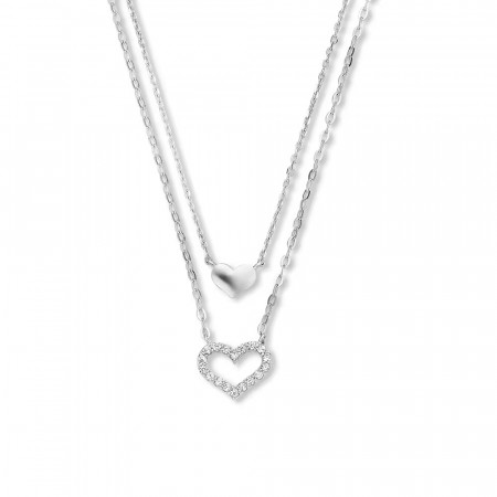 Ella & Pia Heartie Double Necklace 925 Silver