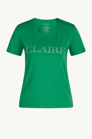 Klassisk t-skjorte med korte ermer og rund hals. Claires logo er på brystet i små stener.

95% Bomull 5% Elastan
