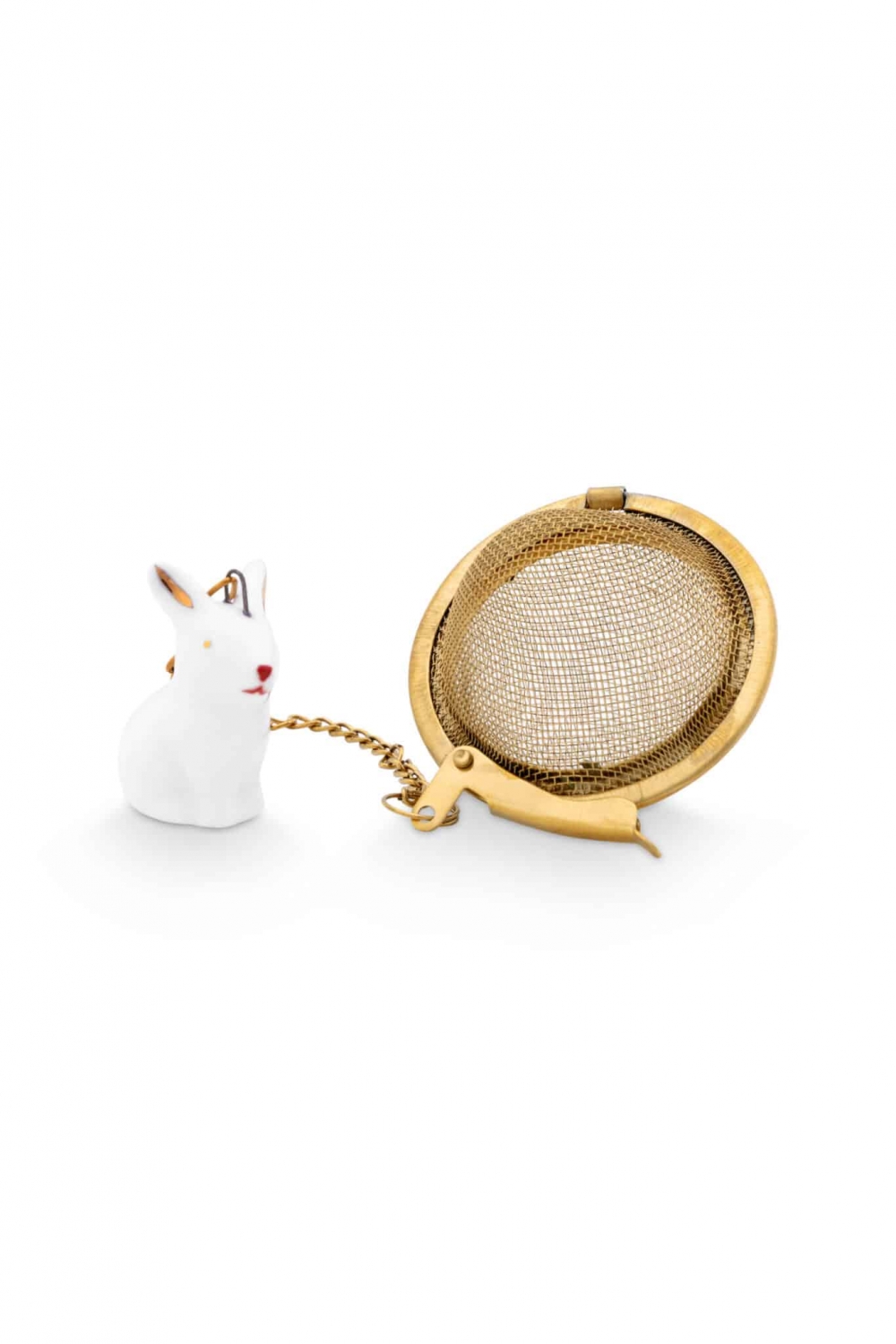 En liten, søt hare i porselen med tesil i gull. Kommer i gaveeske. Måler 6 cm. 