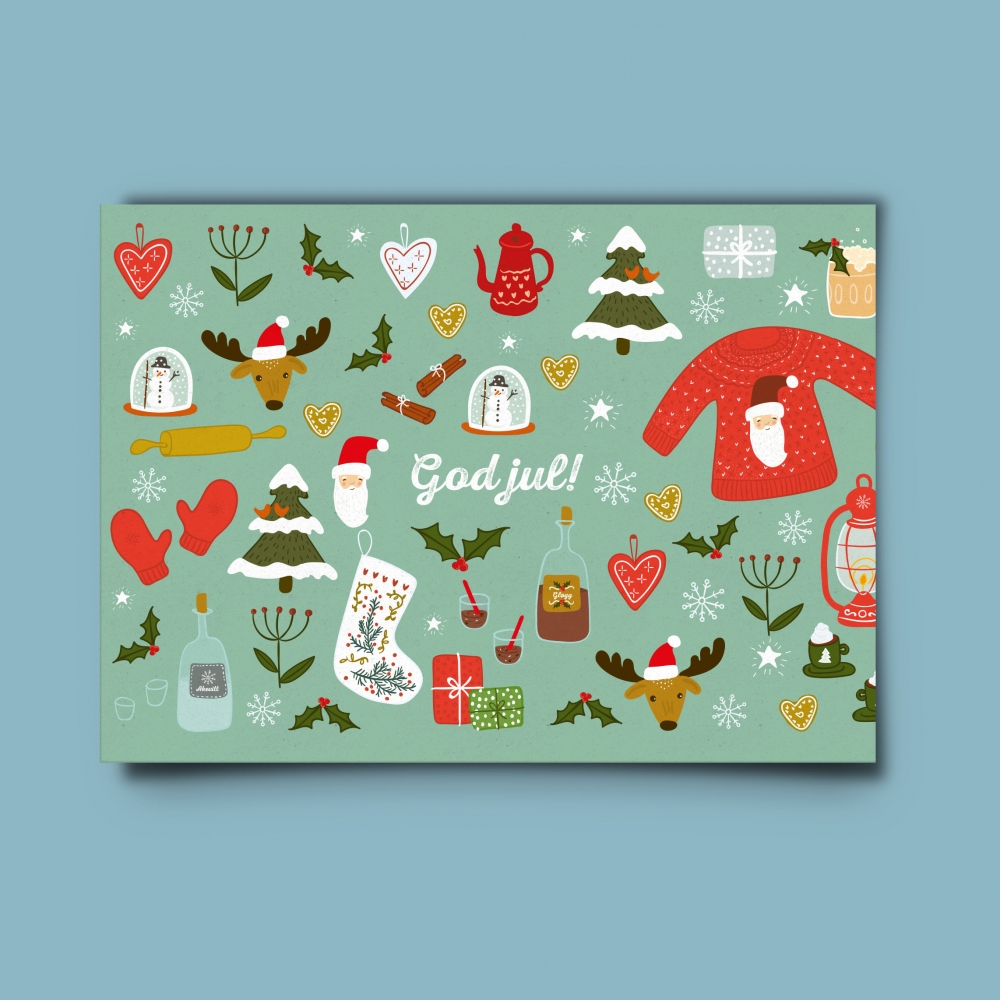 Koselig julekort i postkort format

Postkort (uten konvolutt), leveres uten emballasje.