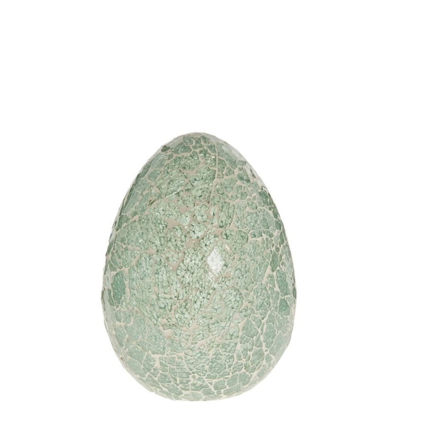 Vakkert, håndlaget egg av glass i mosaikkmønster fra Lene Bjerre. Måler 20 cm i høyden. 