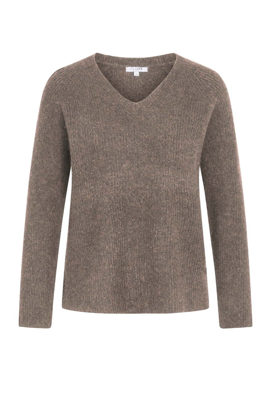 Pullover i myk bomull med V-hals. Modellen har ribbekanter ved halsen og splitter i sidene. SMART MATERIAL CHOICE.
33% Mohair 33% Ull 28% Polyamide 6% EA