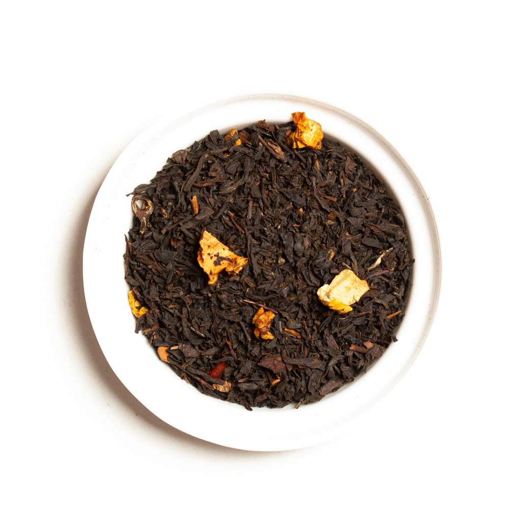 Løsvekt te. Fyldig svart-te tilsatt tørket eple, knust kanel og aroma. En av våre bestselgere!

