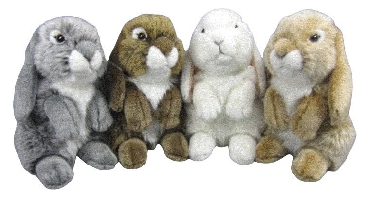 Søte, små og nysgjerrige kaninbamser som sitter på stumpen. La en av disse myke vennene bli barnets nye favoritt. Disse selges assortert, så skriv en melding om hvilken du ønsker deg, så gjør vi vårt beste for å imøtekomme ønsket. Bamsen er 18cm høy.
