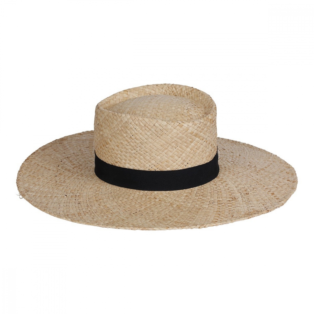 Flott solhatt fra The Moshi laget av raffia. Hatten er one size.