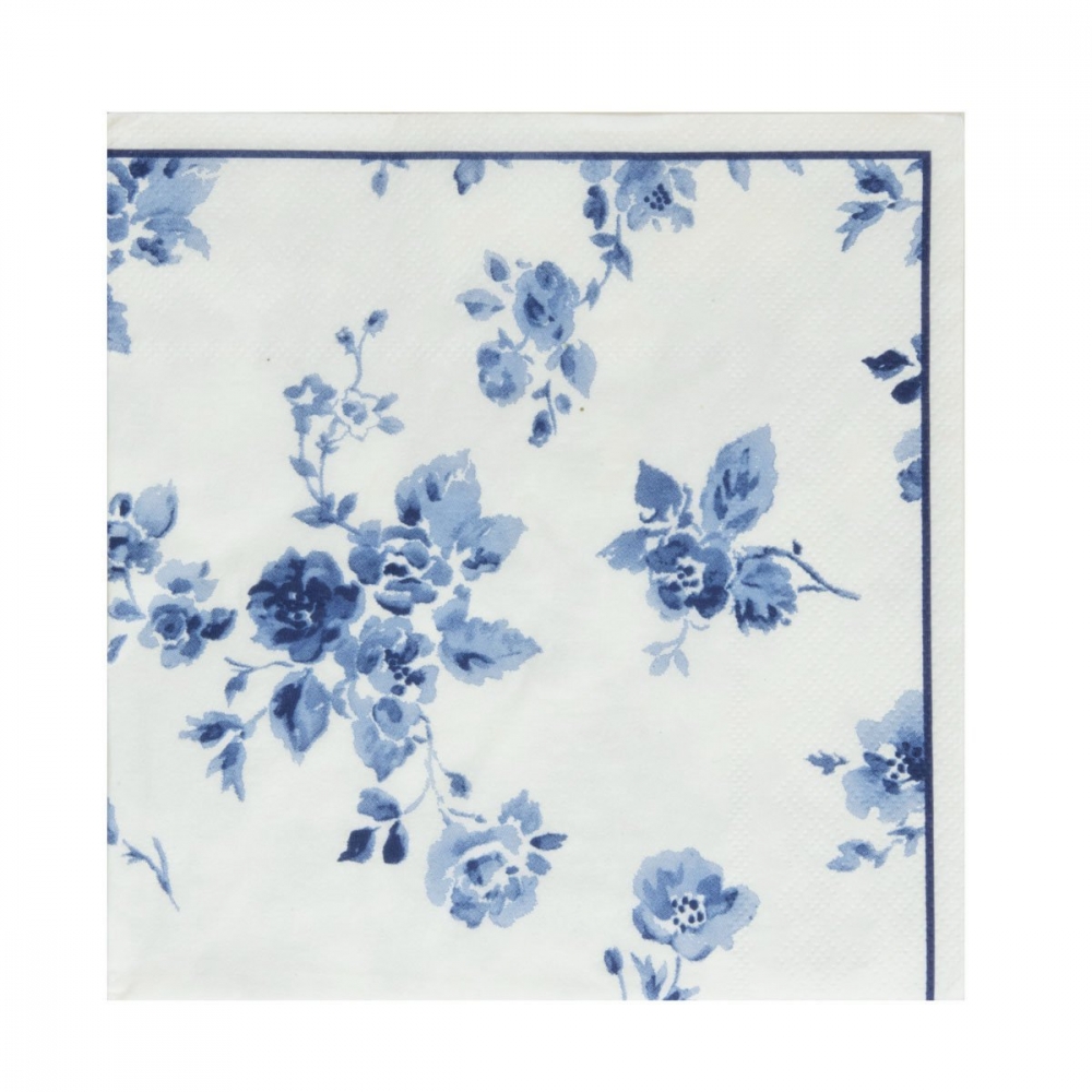 Som en del av vårt servise «Blueprint Collectables» kommer der også servietter i samme mønsterdesign, her er det «China Rose» lekkert i blått og hvitt, for å skape det perfekte bord. Det er 20 stk. i pakken.